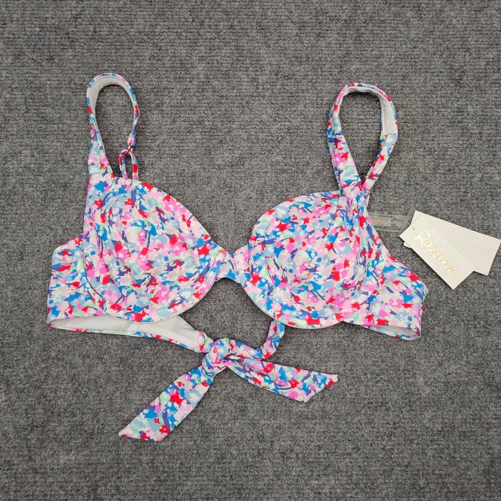 Raisins Women Bikini Top Full Moon Bra Underwire‎ Abstract Multi Color Large L